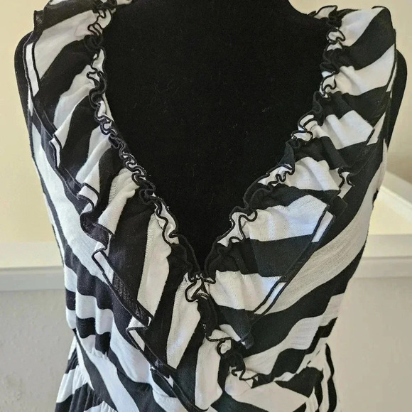 INC International Concepts Black and White Stripe Knee Length Dress - Size 1X - Picture 3 of 10